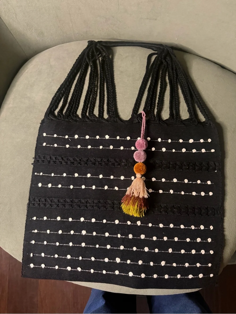 New Handwoven Tote Bags Includes tassel charm